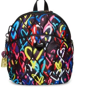 Betsey Johnson Graffiti Heart Backpack